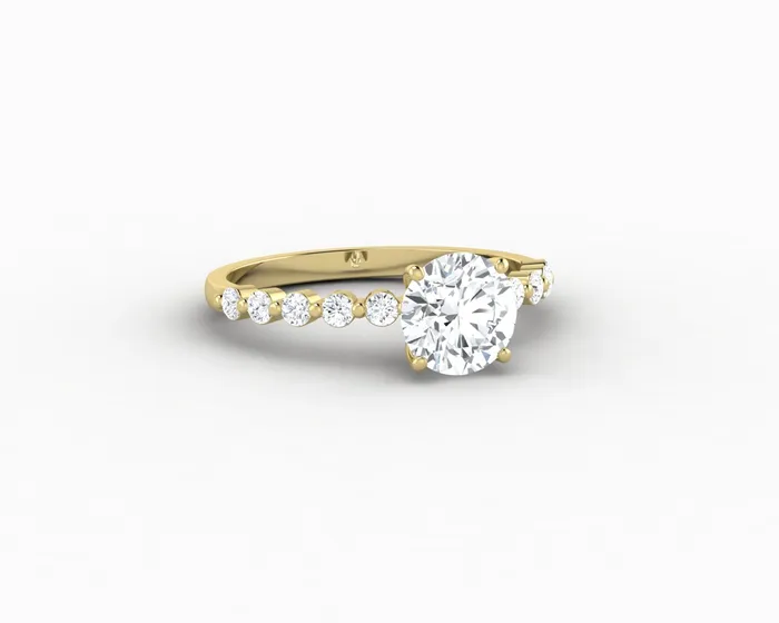 Juliet 10 Ct Round Cut Moissanite Engagement Ring With Marquise Side Stones Sapheena Jewelry Rings