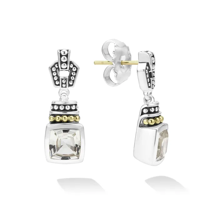 LAGOS Earrings Caviar Color White Topaz Drop Earrings