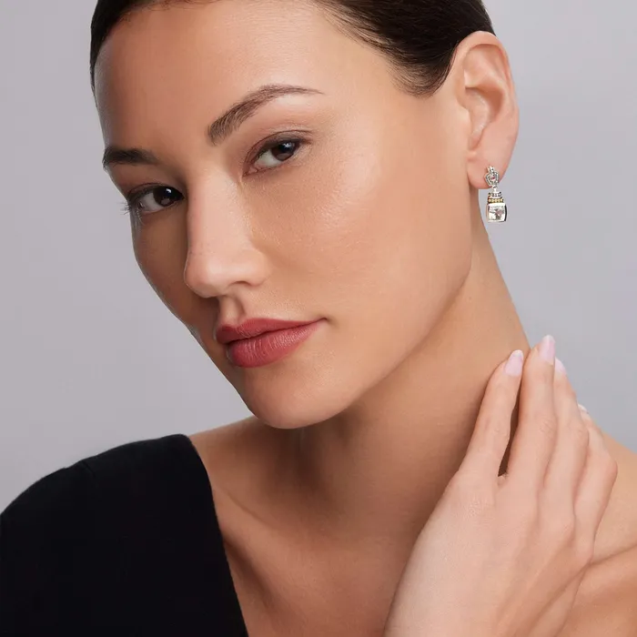 LAGOS Earrings Caviar Color White Topaz Drop Earrings