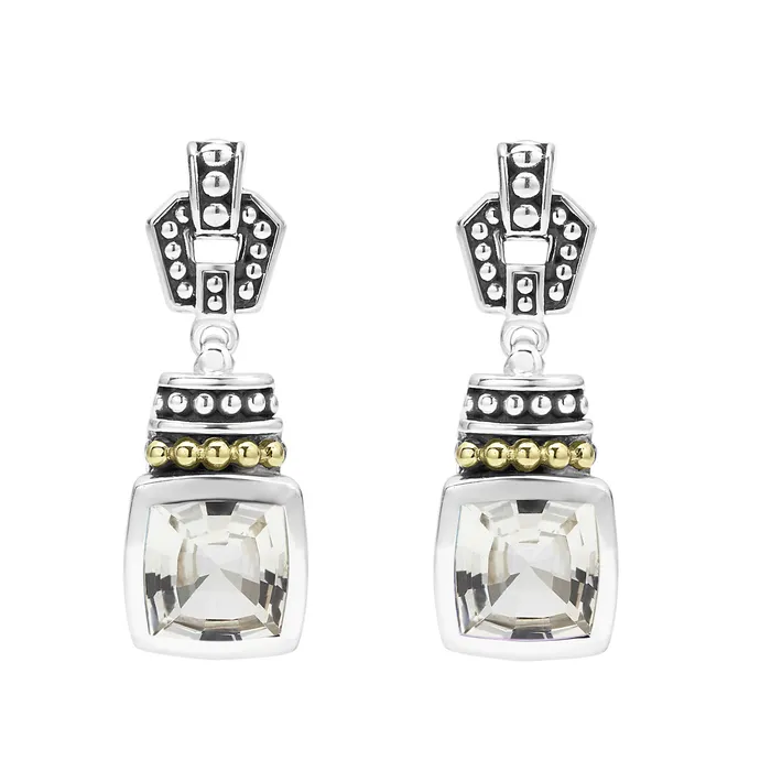 LAGOS Earrings Caviar Color White Topaz Drop Earrings