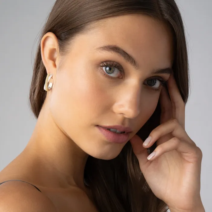 LAGOS Earrings Caviar Lux TwoTone Caviar X Diamond Hoop Earrings