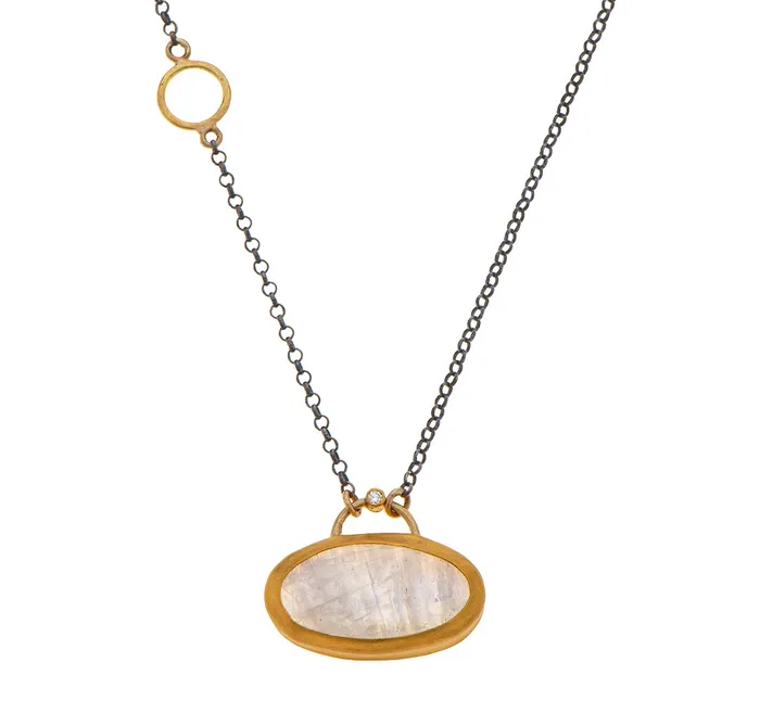 Nava Zahavi Yellow Gold Moonstone London Necklace Nava Zahavi Necklaces