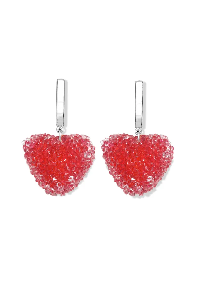 Necklaces Crystal Haze Jewelry Jelly Heart Hoops Silver Rouge