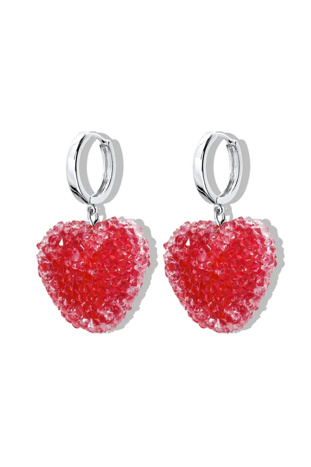 Necklaces Crystal Haze Jewelry Jelly Heart Hoops Silver Rouge