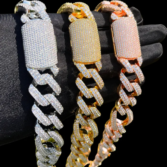 Necklaces Elite Fusion 15MM Elite Fusion Iced Out Diamond Necklace Chain