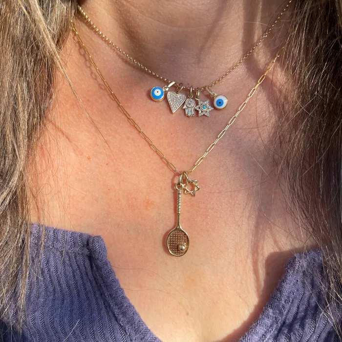 Necklaces NicoleHD Jewelry Gold And Enamel Evil Eye Charm Necklaces NicoleHD Jewelry Gold And Enamel Evil Eye Charm