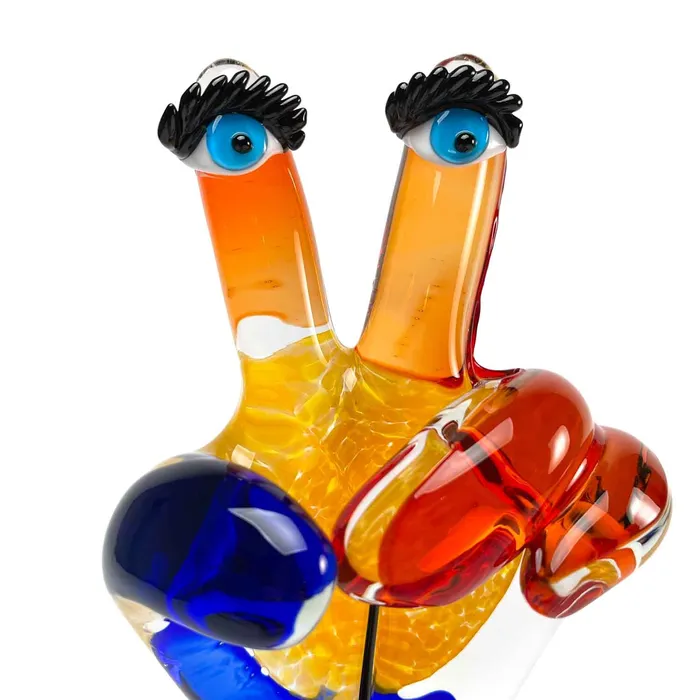 Necklaces Vetreria Badioli Emoticon Peace and Love Murano Glass