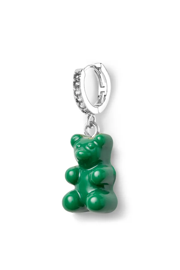 Nostalgia bear hoop Silver Plated Vegan Crystal Haze Jewelry Earrings