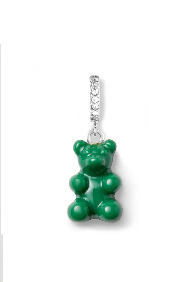Nostalgia bear hoop Silver Plated Vegan Crystal Haze Jewelry Earrings
