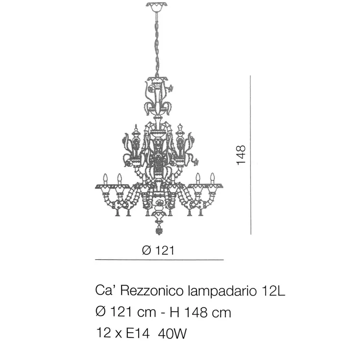 Rezzonico 12 Lights Chandelier Voltolina Earrings
