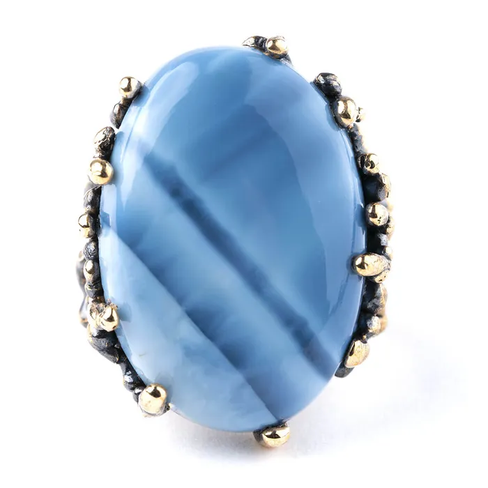 Rings Giardinoblu Blue Opal Statement Ring Unique Piece
