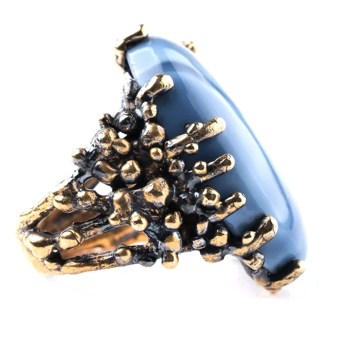 Rings Giardinoblu Blue Opal Statement Ring Unique Piece