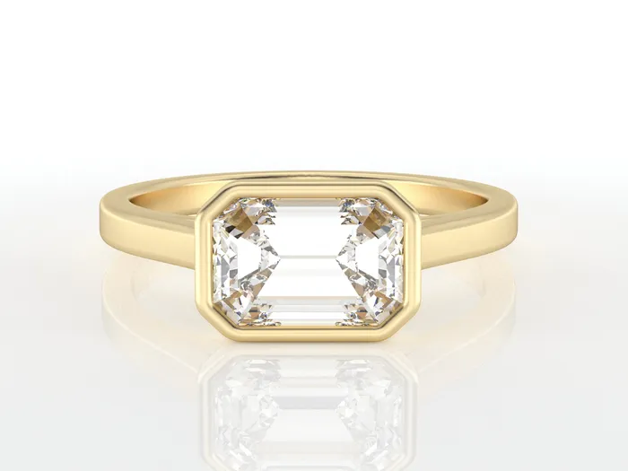 Rings Sapheena Jewelry Siara 15 Ct Solitaire EW Emerald Cut Engagement Ring Rings Sapheena Jewelry Siara 15 Ct Solitaire EW Emerald Cut Engagement Ring