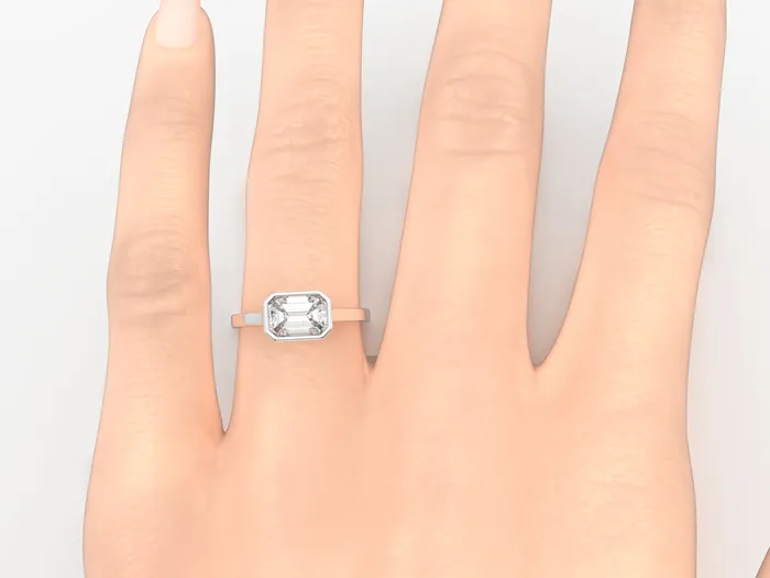 Rings Sapheena Jewelry Siara 15 Ct Solitaire EW Emerald Cut Engagement Ring