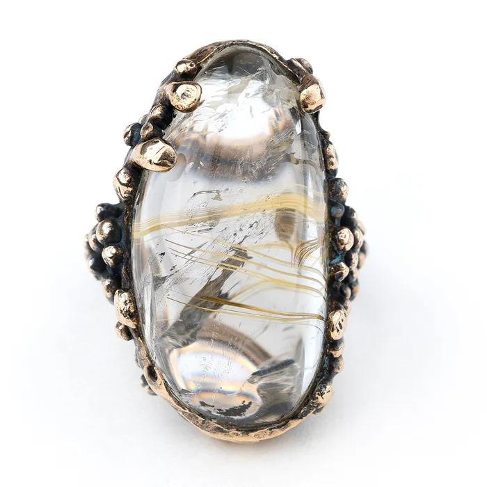 Rutilated Quartz Ring Unique Piece Giardinoblu Rings