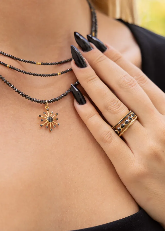 Sethi Couture Bezel Set Black Diamond Band Rings