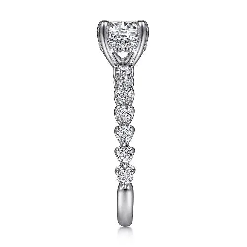 Zelmira 14K White Gold Round Diamond Engagement Ring Setting Only GABRIEL CO Rings