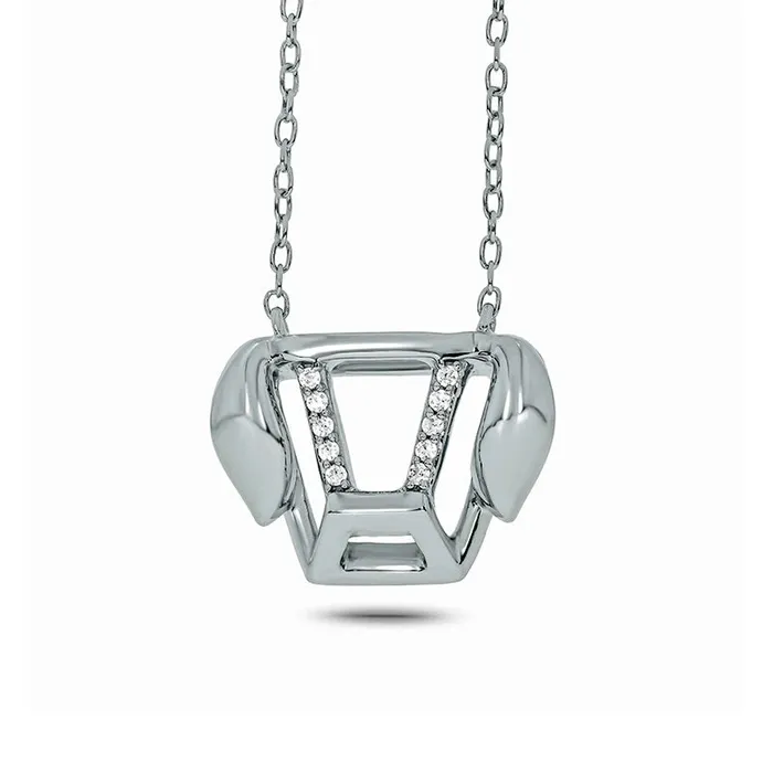 005 CT TW Natural Diamond Abstract Puppy Head Necklace in Sterling Silver Goldia Necklaces 005 CT TW Natural Diamond Abstract Puppy Head Necklace in Sterling Silver Goldia Necklaces
