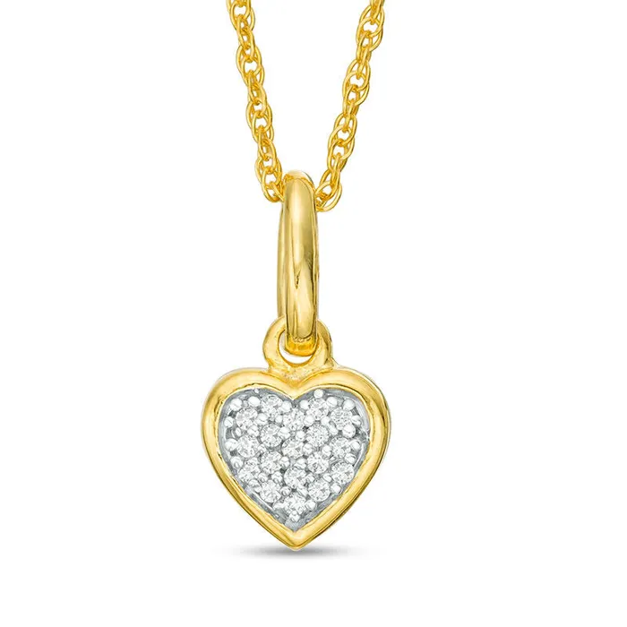 005 CT TW Natural Diamond Heart Pendant in 10K Yellow Gold Goldia Necklaces 005 CT TW Natural Diamond Heart Pendant in 10K Yellow Gold Goldia Necklaces