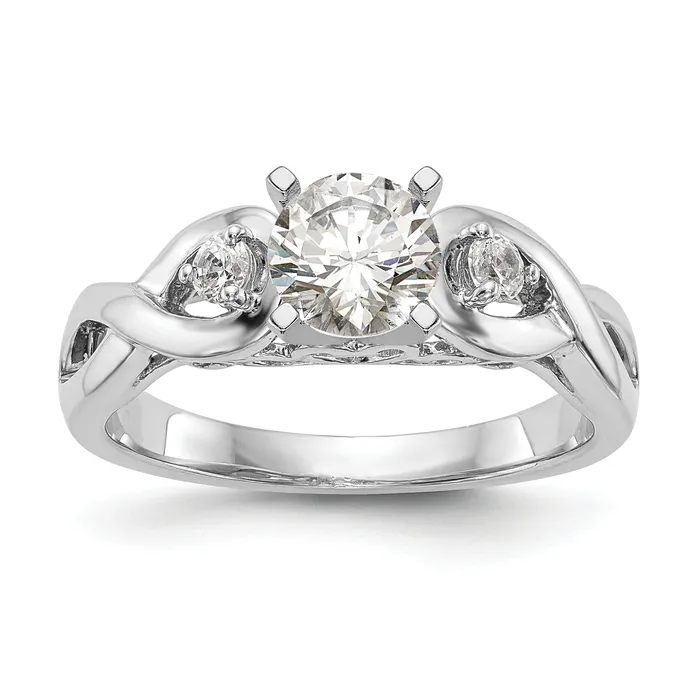 007ct CZ Solid Real 14k White Gold Peg Set Infinity Engagement Ring Goldia Rings 007ct CZ Solid Real 14k White Gold Peg Set Infinity Engagement Ring Goldia Rings