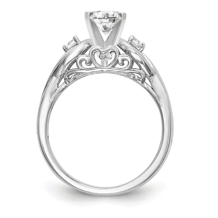 007ct CZ Solid Real 14k White Gold Peg Set Infinity Engagement Ring Goldia Rings