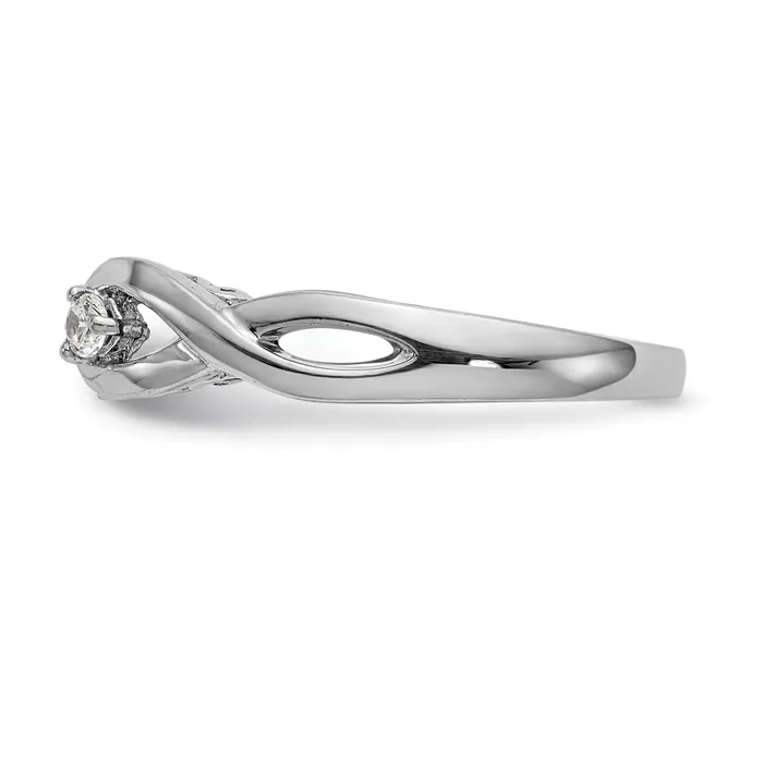 007ct CZ Solid Real 14k White Gold Peg Set Infinity Engagement Ring Goldia Rings