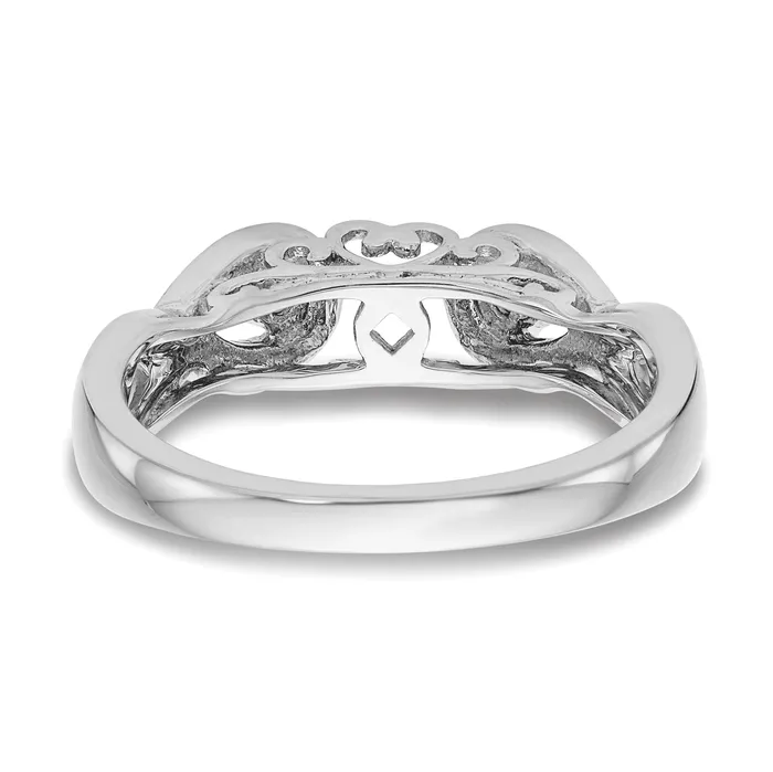 007ct CZ Solid Real 14k White Gold Peg Set Infinity Engagement Ring Goldia Rings