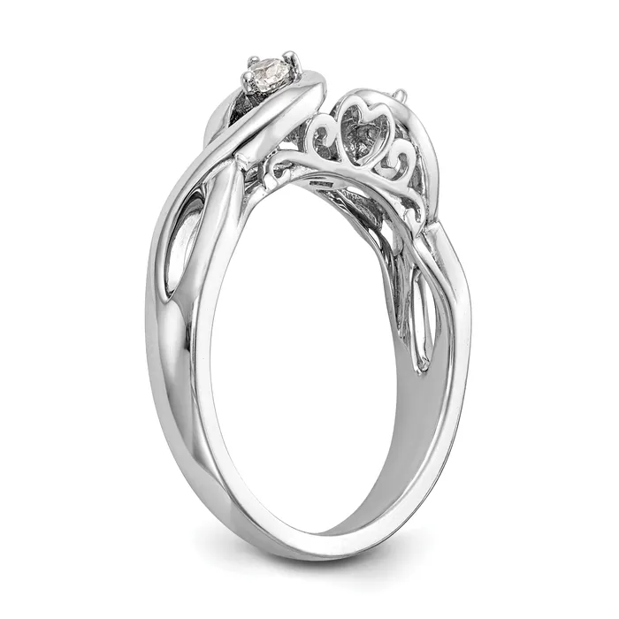 007ct CZ Solid Real 14k White Gold Peg Set Infinity Engagement Ring Goldia Rings