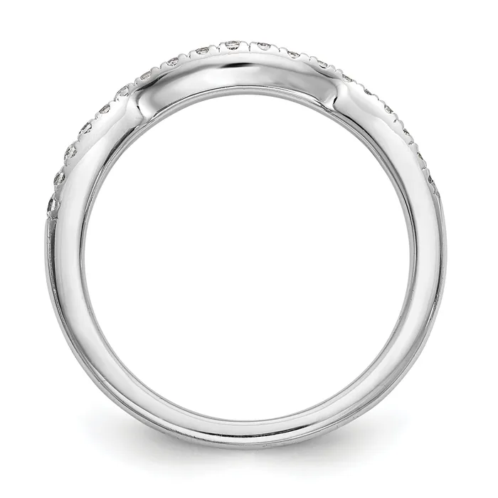 017ct CZ Solid Real 14k White Gold Wedding Wedding Band Ring Goldia Rings