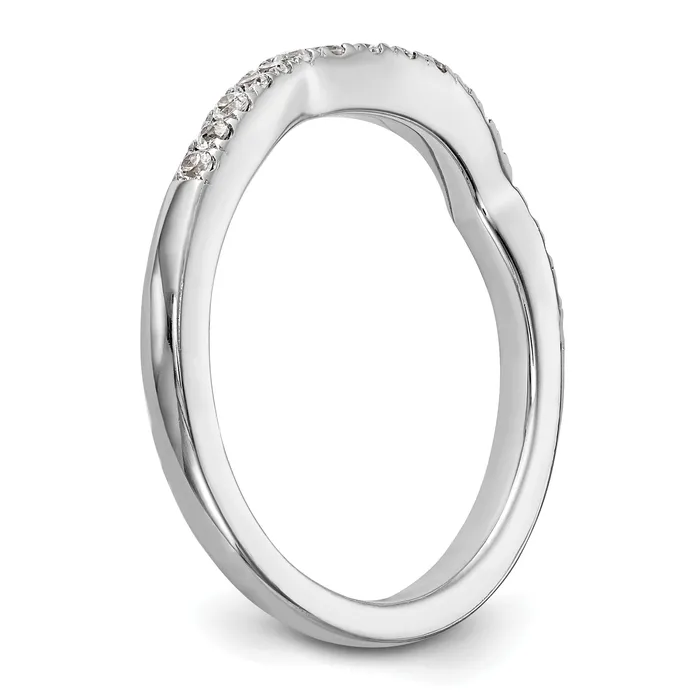 017ct CZ Solid Real 14k White Gold Wedding Wedding Band Ring Goldia Rings