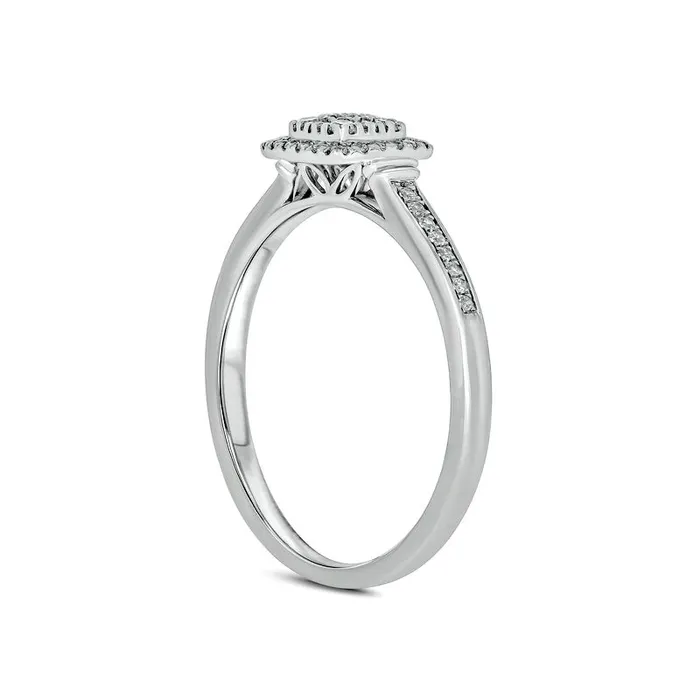 020 CT TW Composite Natural Diamond CushionShape Frame Promise Ring in Solid 10K White Gold Goldia Rings 020 CT TW Composite Natural Diamond CushionShape Frame Promise Ring in Solid 10K White Gold Goldia Rings