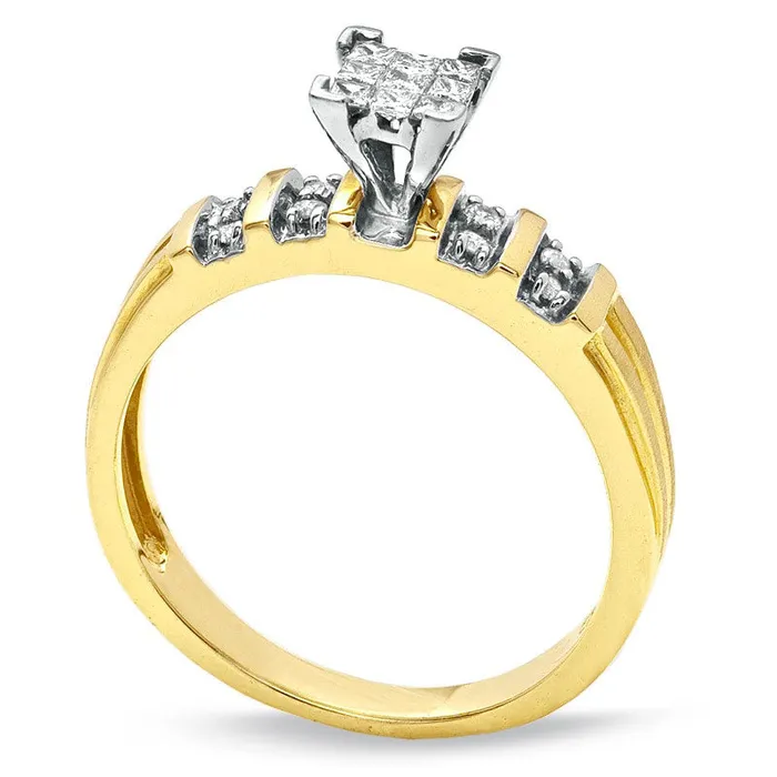025 CT TW PrincessCut Composite Natural Diamond Engagement Ring in Solid 10K Yellow Gold Goldia Rings 025 CT TW PrincessCut Composite Natural Diamond Engagement Ring in Solid 10K Yellow Gold Goldia Rings