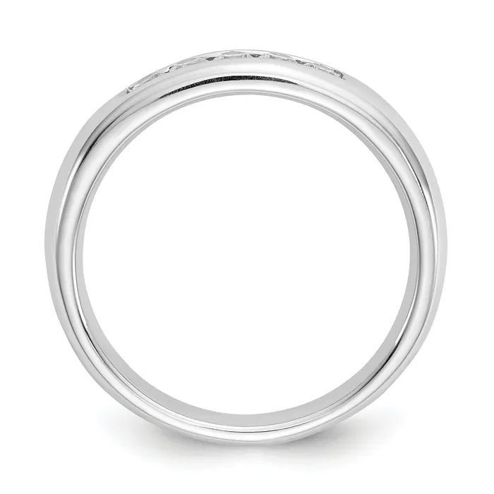 025ct CZ Solid Real 14K White Gold 5Stone Channel Wedding Band Ring Goldia Rings