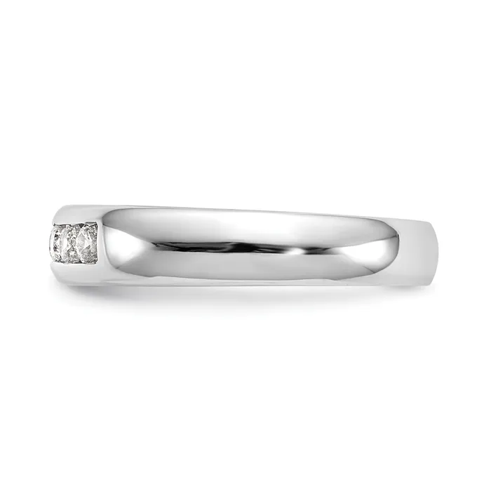 025ct CZ Solid Real 14K White Gold 5Stone Channel Wedding Band Ring Goldia Rings