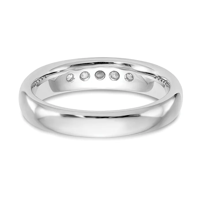 025ct CZ Solid Real 14K White Gold 5Stone Channel Wedding Band Ring Goldia Rings