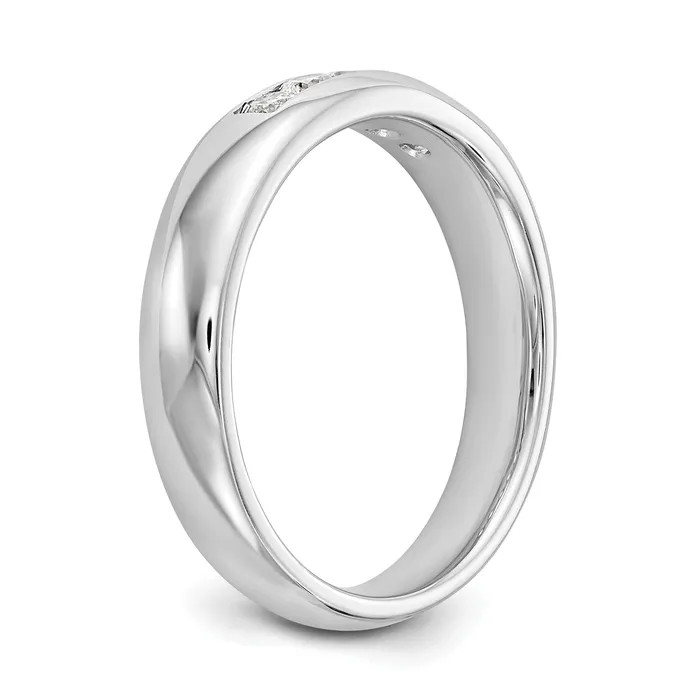 025ct CZ Solid Real 14K White Gold 5Stone Channel Wedding Band Ring Goldia Rings