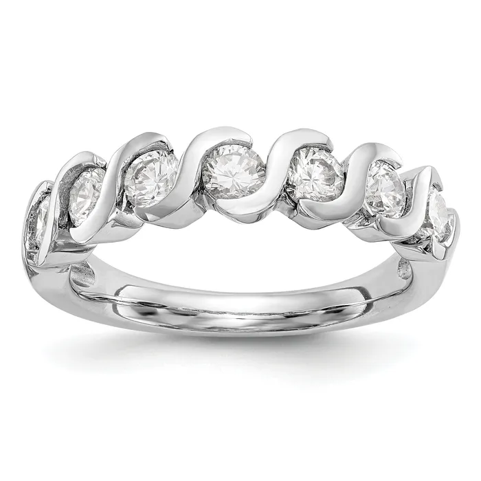 025ct CZ Solid Real 14K White Gold Wedding Band Ring Goldia Rings