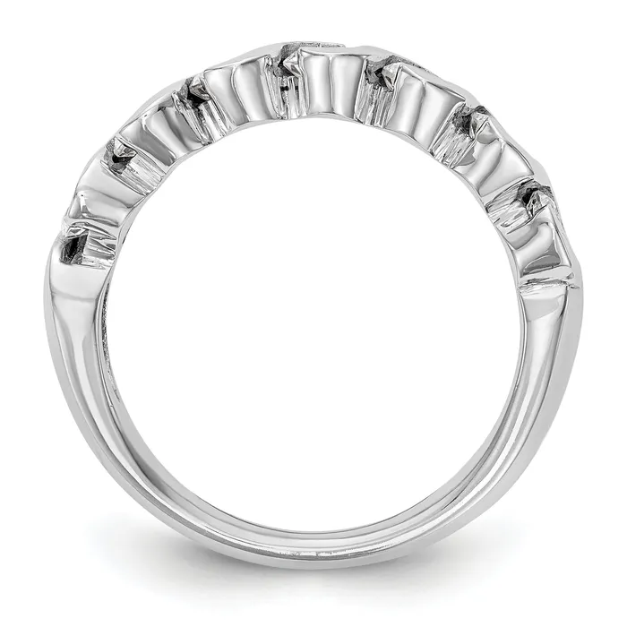 025ct CZ Solid Real 14K White Gold Wedding Band Ring Goldia Rings