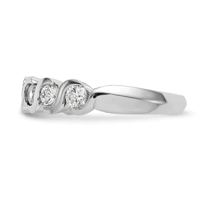 025ct CZ Solid Real 14K White Gold Wedding Band Ring Goldia Rings