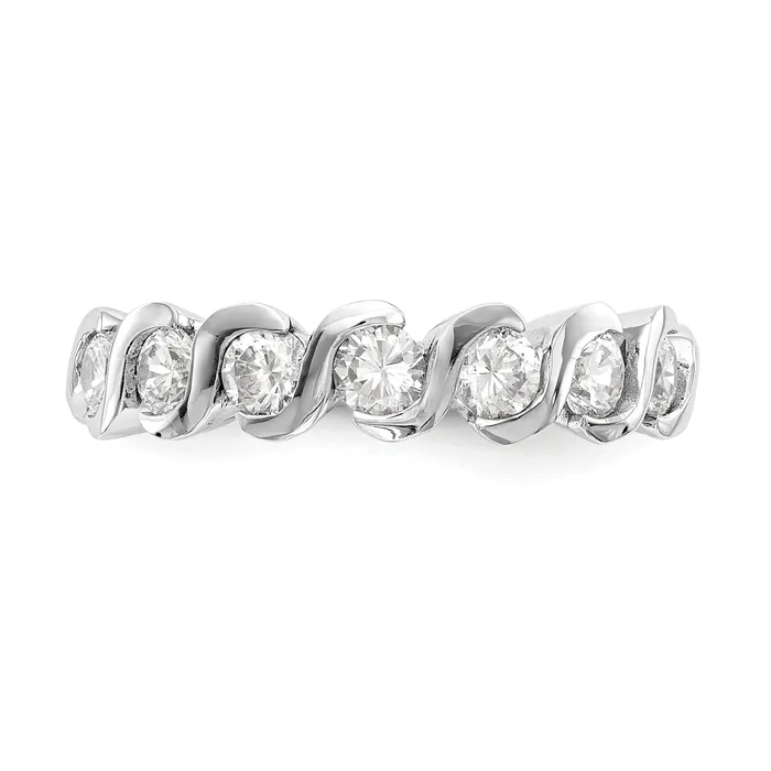 025ct CZ Solid Real 14K White Gold Wedding Band Ring Goldia Rings