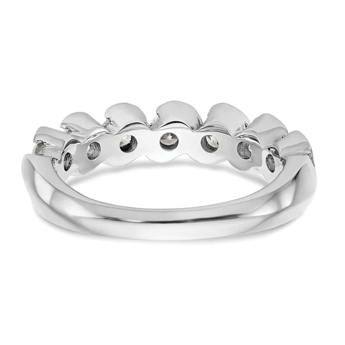 025ct CZ Solid Real 14K White Gold Wedding Band Ring Goldia Rings