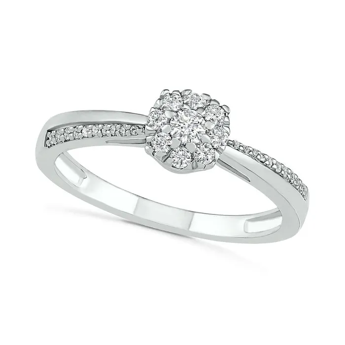 033 CT TW Composite Natural Diamond Bridal Engagement Ring Set in Solid 10K White Gold Goldia Rings 033 CT TW Composite Natural Diamond Bridal Engagement Ring Set in Solid 10K White Gold Goldia Rings