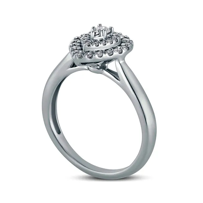 033 CT TW Composite Natural Diamond Double PearShaped Frame Engagement Ring in Solid 10K White Gold Goldia Rings 033 CT TW Composite Natural Diamond Double PearShaped Frame Engagement Ring in Solid 10K White Gold Goldia Rings