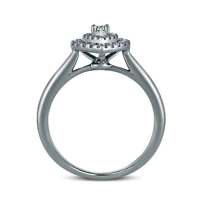 033 CT TW Composite Natural Diamond Double PearShaped Frame Engagement Ring in Solid 10K White Gold Goldia Rings 033 CT TW Composite Natural Diamond Double PearShaped Frame Engagement Ring in Solid 10K White Gold Goldia Rings