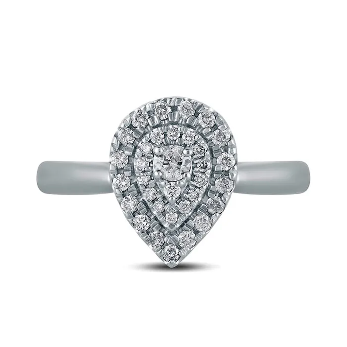 033 CT TW Composite Natural Diamond Double PearShaped Frame Engagement Ring in Solid 10K White Gold Goldia Rings 033 CT TW Composite Natural Diamond Double PearShaped Frame Engagement Ring in Solid 10K White Gold Goldia Rings