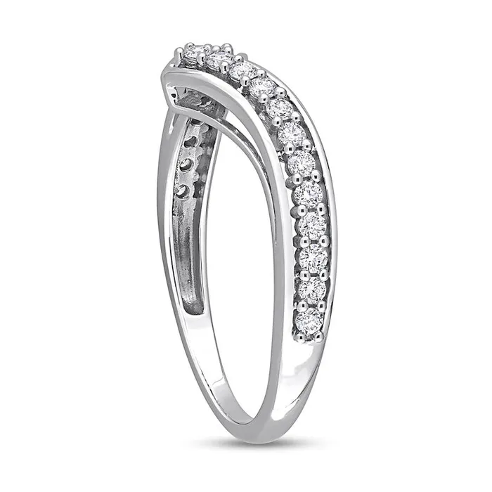 033 CT TW Natural Diamond Bypass Contour Anniversary Band in Solid 10K White Gold Goldia Rings 033 CT TW Natural Diamond Bypass Contour Anniversary Band in Solid 10K White Gold Goldia Rings