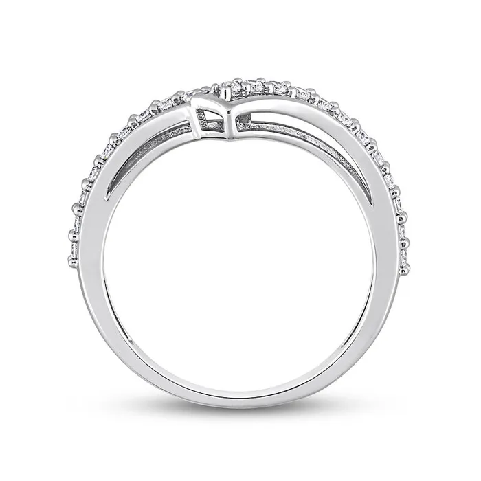 033 CT TW Natural Diamond Bypass Contour Anniversary Band in Solid 10K White Gold Goldia Rings 033 CT TW Natural Diamond Bypass Contour Anniversary Band in Solid 10K White Gold Goldia Rings