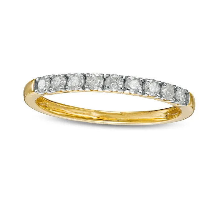 033 CT TW Natural Diamond Nine Stone Anniversary Band in Solid 10K Yellow Gold Goldia Rings 033 CT TW Natural Diamond Nine Stone Anniversary Band in Solid 10K Yellow Gold Goldia Rings