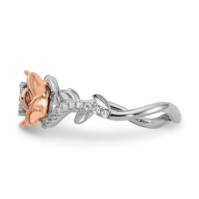 046ct CZ Solid Real 14k White Rose Gold Fashion Wedding Band Ring Goldia Rings