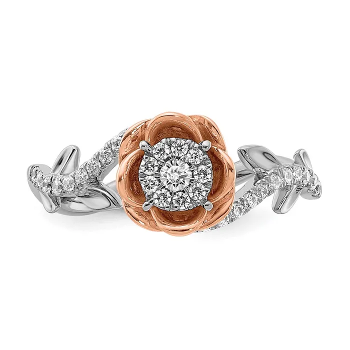 046ct CZ Solid Real 14k White Rose Gold Fashion Wedding Band Ring Goldia Rings